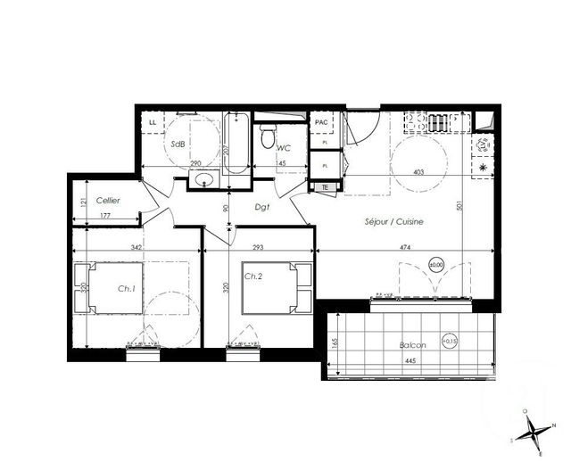 Appartement T3 à vendre - 3 pièces - 56.15 m2 - ST JEAN DE MONTS - 85 - PAYS-DE-LOIRE - Century 21 La Côte Montoise