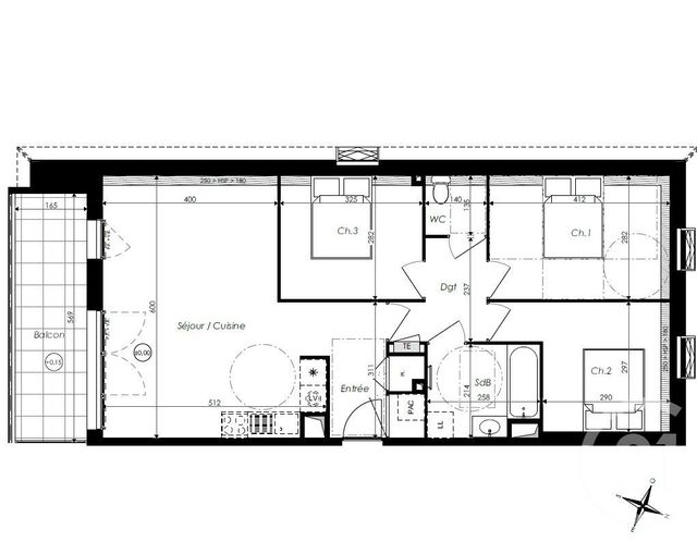 Appartement T3 à vendre - 3 pièces - 56.15 m2 - ST JEAN DE MONTS - 85 - PAYS-DE-LOIRE - Century 21 La Côte Montoise