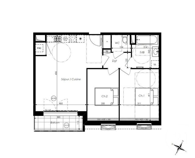 Appartement T3 à vendre - 3 pièces - 56.15 m2 - ST JEAN DE MONTS - 85 - PAYS-DE-LOIRE - Century 21 La Côte Montoise